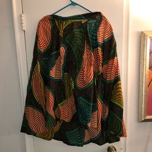African Print A Line Skirt